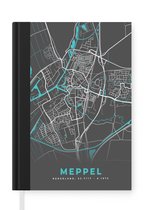 Carnet - Carnet - Plan de la ville - Meppel - Grijs - Blauw - Carnet - Format A5 - Bloc-notes - Carte