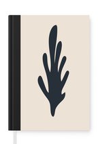 Notitieboek - Schrijfboek - Pastel - Plant - Zwart - Notitieboekje klein - A5 formaat - Schrijfblok