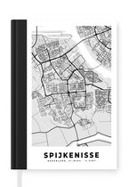 Notitieboek - Schrijfboek - Stadskaart - Spijkenisse - Grijs - Wit - Notitieboekje - A5 formaat - Schrijfblok - Plattegrond