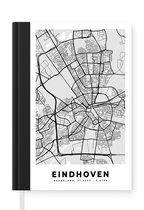 Notitieboek - Schrijfboek - Stadskaart - Eindhoven - Grijs - Wit - Notitieboekje - A5 formaat - Schrijfblok - Plattegrond