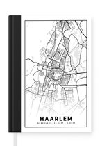 Notitieboek - Schrijfboek - Kaart - Haarlem - Zwart - Wit - Notitieboekje klein - A5 formaat - Schrijfblok