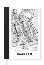 Carnet - Cahier d'écriture - Plan de la ville - Zaandam - Grijs - Wit - Carnet - Format A5 - Bloc-notes - Carte