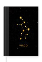 Notitieboek - Schrijfboek - Sterrenbeeld - Virgo - Astrologie - Notitieboekje klein - A5 formaat - Schrijfblok