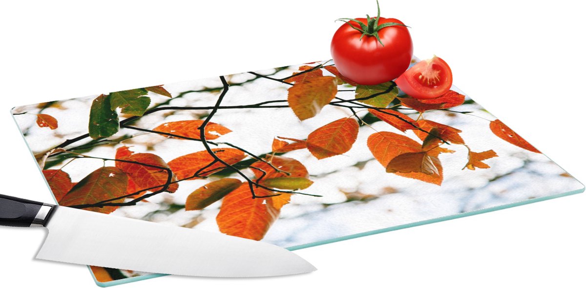 Glazen Snijplank - 39x28 - Herfst - Bladeren - Landelijk - Seizoenen - Snijplanken Glas