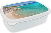 Broodtrommel Wit - Lunchbox - Brooddoos - Zee - Strand - Zomer - 18x12x6 cm - Volwassenen