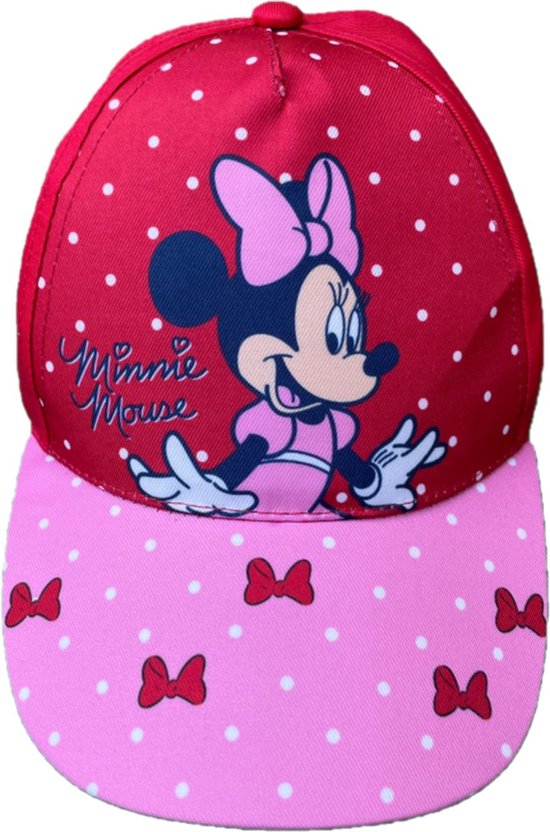 Disney Minnie Mouse cap - Pet - Meisjes - Rood / Roze - Maat 52 cm