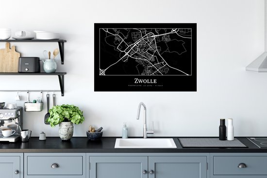 Stickers Stickers muraux - Plan de la ville - Carte - Zwolle - Carte - 90x60 cm - Feuille adhésive