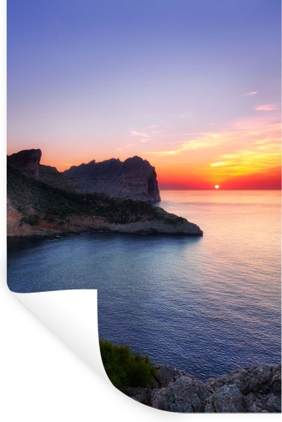 Stickers muraux - Film autocollant - Mer - Rocher - Berg - Nature - 80x120 cm - Film adhésif - Stickers muraux Chambre d'enfant - Papier peint autocollant