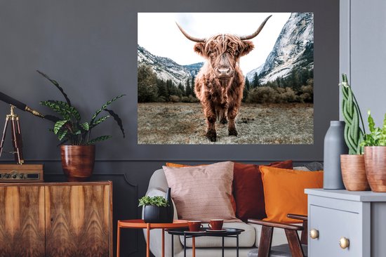 Stickers muraux - Highlander écossais - Berg - Animaux - 120x90 cm - Film Adhésif