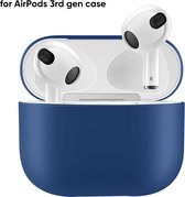 "Geschikt" voor Apple AirPods 3 Hoesje  in het Donker Blauw