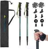 wandelstokken nordic walking stokken - walking stokken I lichtgewicht opvouwbare, verstelbare wandelstokken met tas en toebehoren , premium kwaliteit.