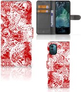 GSM Hoesje Nokia G11 | G21 Book Style Case Angel Skull Red