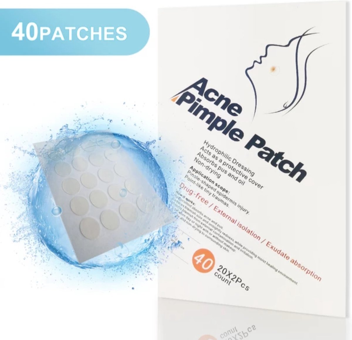 80 patches Acne Patch - Onzichtbaar pleister/Patch hydrogel voor acne - Invisible acne patch - 2 packs/ 4 sheets