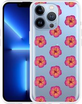 Geschikt voor Apple iPhone 13 Pro Hoesje Hawaiiaanse Bloemen II - Designed by Cazy