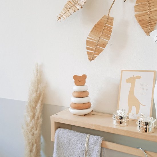 BamBam Eco-vriendelijk houten Tuimelaar Beer - Wit - Baby cadeau van BamBam — afbeelding 3