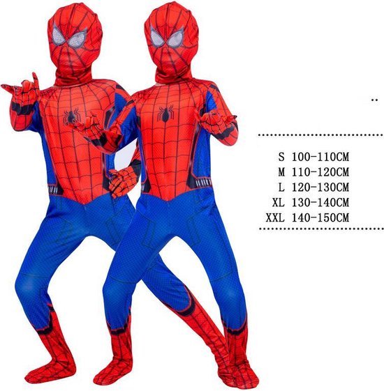 Spiderman Pak Kind Maat 110-120 Rood-Blauw