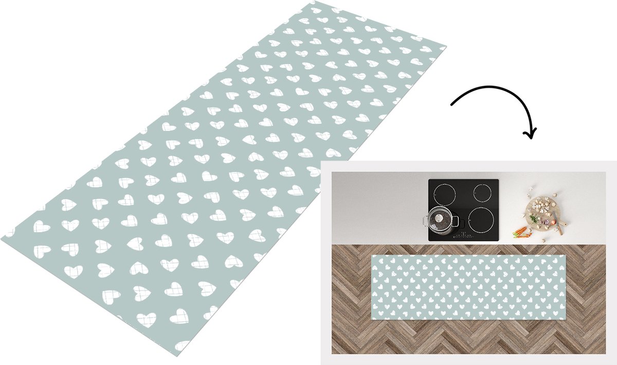 KitchenYeah Keukenloper - Loper keuken - Groen - Design - Geometrie - Patroon - Keukenloper vinyl, foto 5