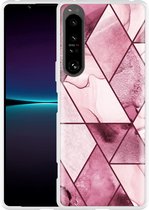 Sony Xperia 1IV Hoesje Roze Marmer Mix Designed by Cazy