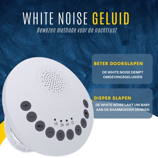 SWIFTVEIN White Noise Machine en slaaphulp voor baby's, babygeluidsapparaat om in slaap te vallen, witte ruis, zeeruis, hartslag, natuurgeluiden, regengeluiden, slaapmuziek en föhngeluiden