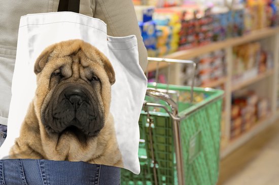 Sac bandoulière - Sac de plage - Shopper Wrinkle dog - Sharpei - Bébé - Jeune - Chambre de bébé - Puériculture - 40x40 cm - Sac coton