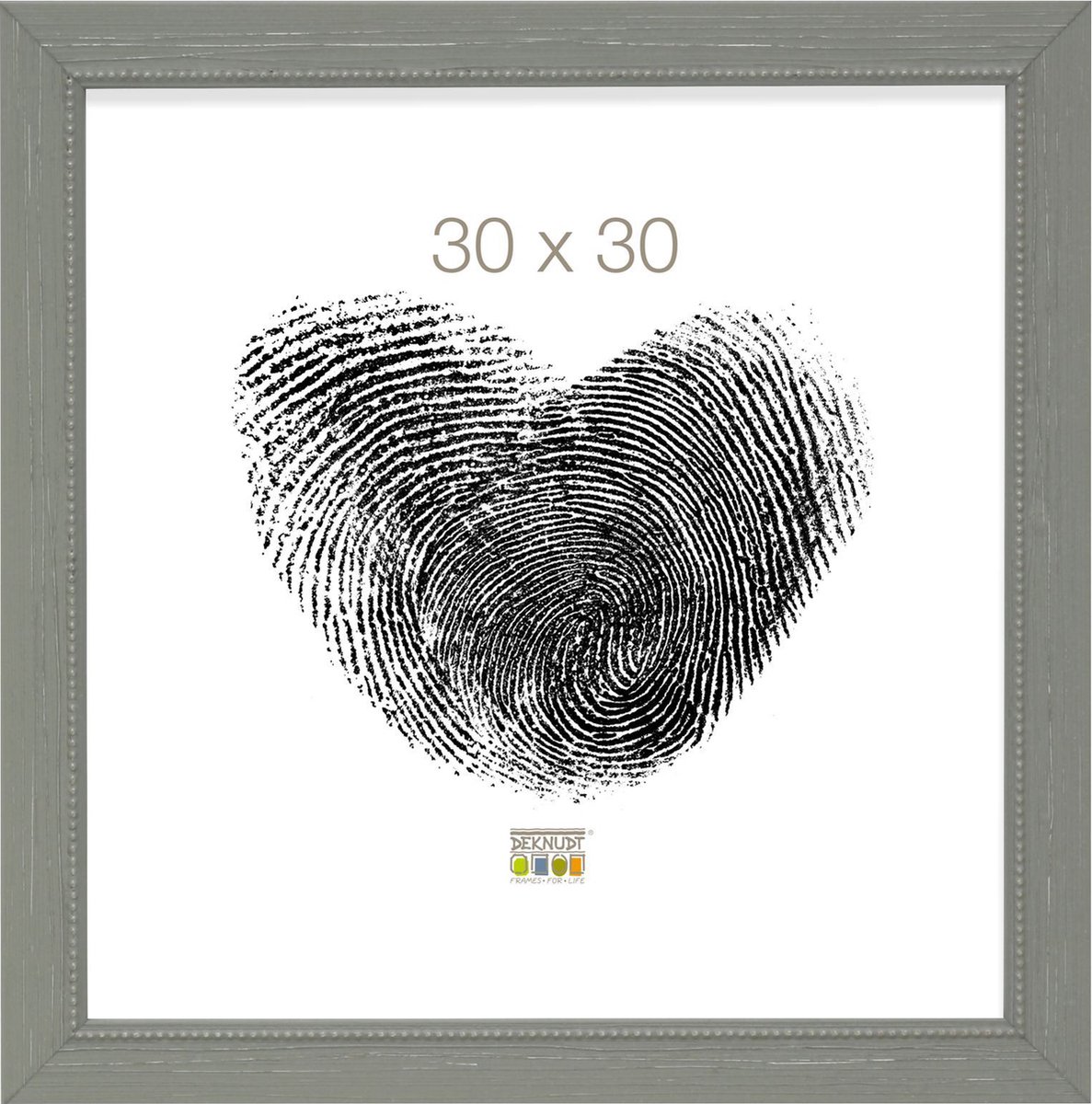 Deknudt Frames fotolijst S46KF7 - grijs - parelbiesje - foto 30x30 cm