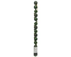 Kleine kunststof kerstballen - 42x stuks - goud, bordeaux rood en dennengroen - Dia 3 cm - Kerstversiering – foto 4