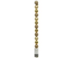 Kleine kunststof kerstballen - 42x stuks - goud, bordeaux rood en dennengroen - Dia 3 cm - Kerstversiering – foto 6