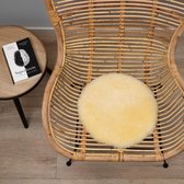 Coussin de chaise en peau de mouton WOOOL® - Médicinal (38cm) - Coussin de siège - 100% réel - Coussin de chaise ROND