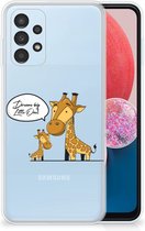 Trendy Telefoonhoesjes Geschikt voor Samsung Galaxy A13 4G Smartphone Hoesje Doorzichtig Giraffe