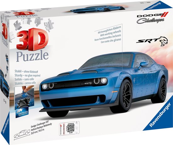 Ravensburger Puzzle 3D Dodge Challenger Hellcat Widebody - 3D Puzzel - 108  stukjes | bol