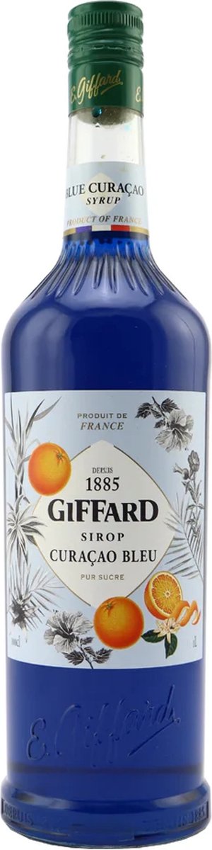 Blue Curacao limonadesiroop - Blue Curacaosiroop ranja siroop van Giffard - het perfecte cadeau voor Babyshower /ook voor sodamaker/spuitwater