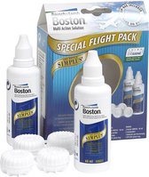 Boston Simplus Flight Pack - 2 x 60 ml + 2 lenshouders + Zip-bag - Lenzenvloeistof
