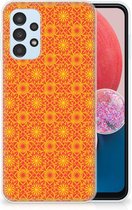 Cover Case Geschikt voor Samsung Galaxy A13 4G Smartphone hoesje Batik Orange