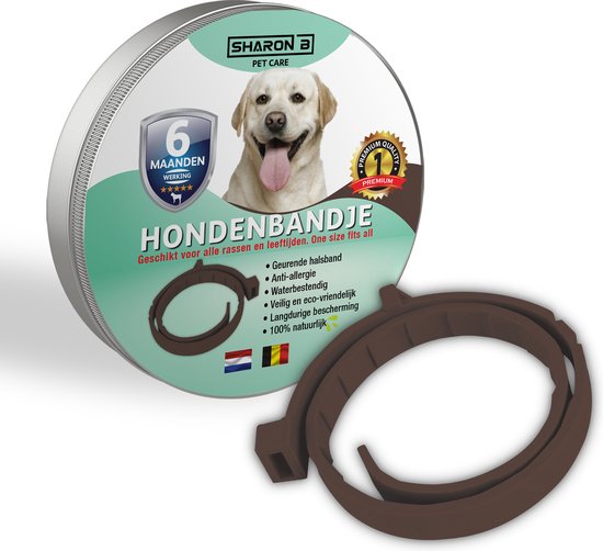 100% natuurlijke vlooienband - voor honden - BRUIN - vlooien - zonder...