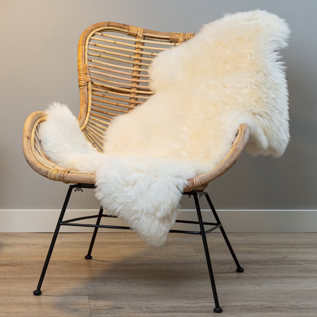 WOOOL® Schapenvacht - Classic Wit XL (115x65cm) 100% Echte Schapenvachten - ECO+ Dierenvel