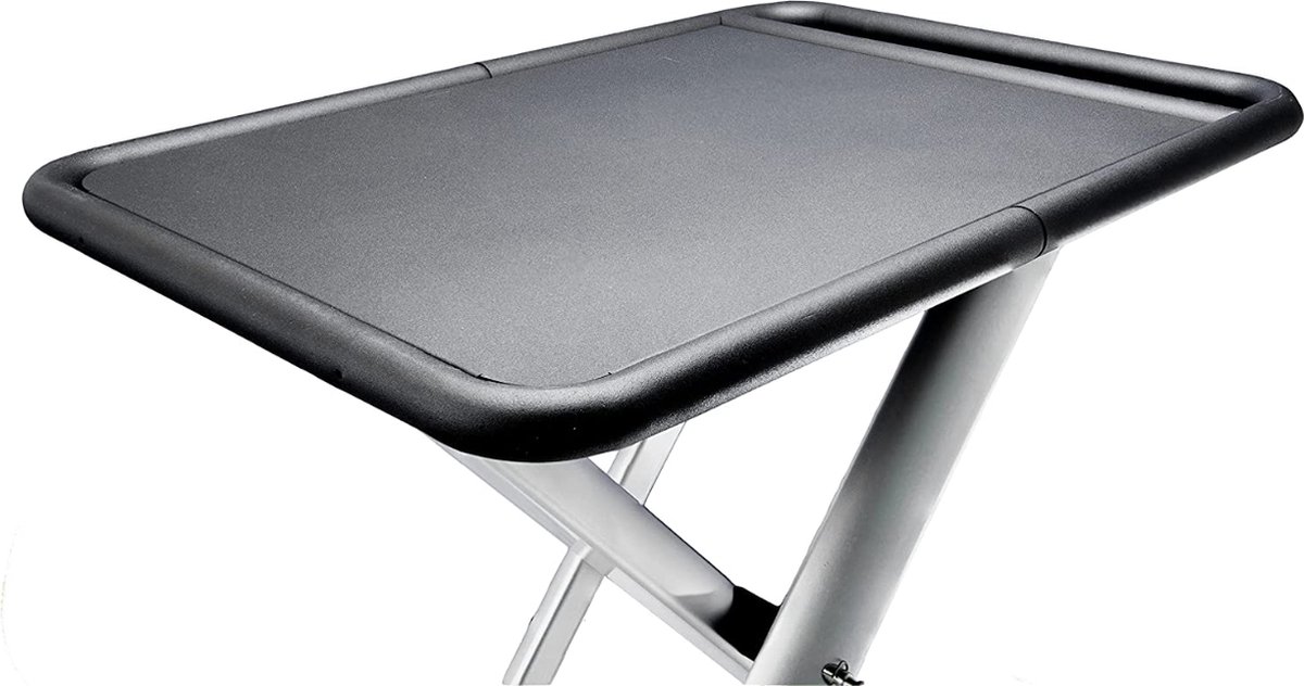 GIANTEX Grilltafel met inklapbaar werkblad, campingtafel met wielen, serveerwagen, keukenwagen, metaal met 2 planken en 4 haken, rolwagen, multifunctionele wagen, bereidingswagen voor tuin, keuken