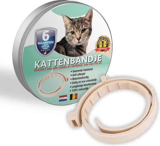 Vlooienband voor katten - Creme - 100% natuurlijk - Geen pesticiden - vlooien en teken - Veilig voor mens en dier - Milieuvriendelijk en effectief