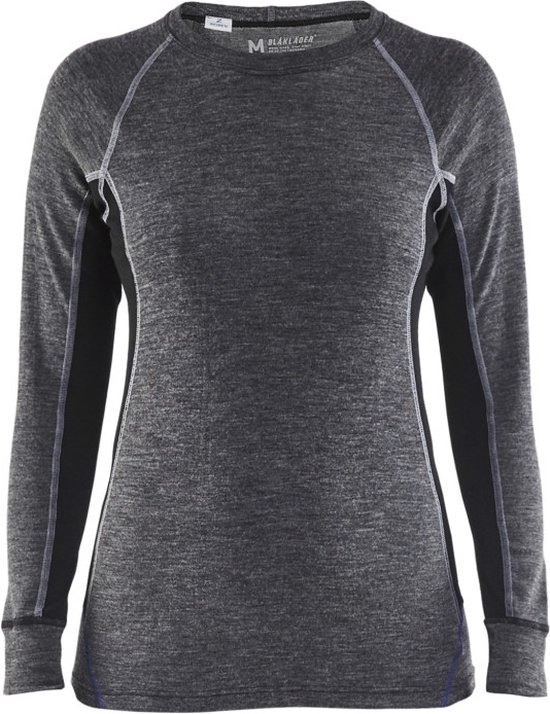 Blaklader Dames onderhemd, 100% Merino WARM 7200-1732 - Medium Grijs/Zwart - XS