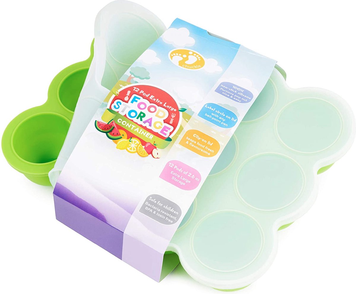 Goedkoopste Chuckle diepvriesbakje babyvoeding 900 ml siliconen groen
