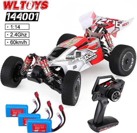 WLtoys 144001 4wd RC Off Road Buggy 3 Accus schaal 1/14 Compleet