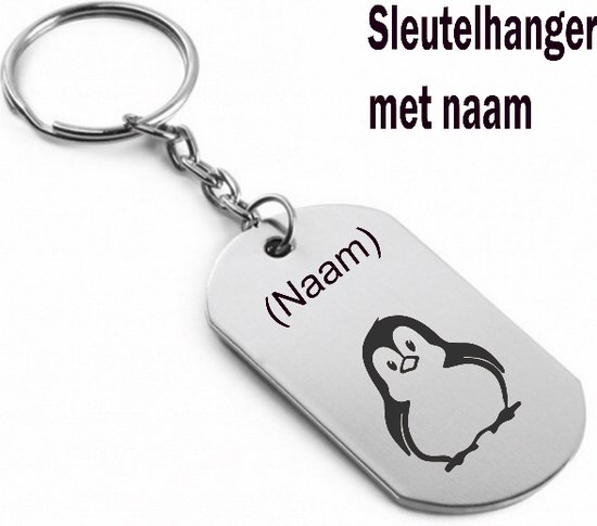 Foto: Akyol pinguin sleutelhanger gegraveerde sleutelhanger gegrafeerd sleutelhanger gepersonaliseerd 6 x 9 cm sleutelhanger met naam sleutelhanger pinguin gravering met naam dierenliefhebber noordpool 6 x 9 cm