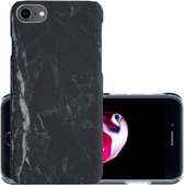 Hoes Geschikt voor iPhone SE 2022 Hoesje Marmer Back Case Hardcover Marmeren Hoes Marmer - Zwart
