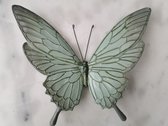 Muurdecoratie Vlinder uit Kunsthars Groen 24cmBx19cmH