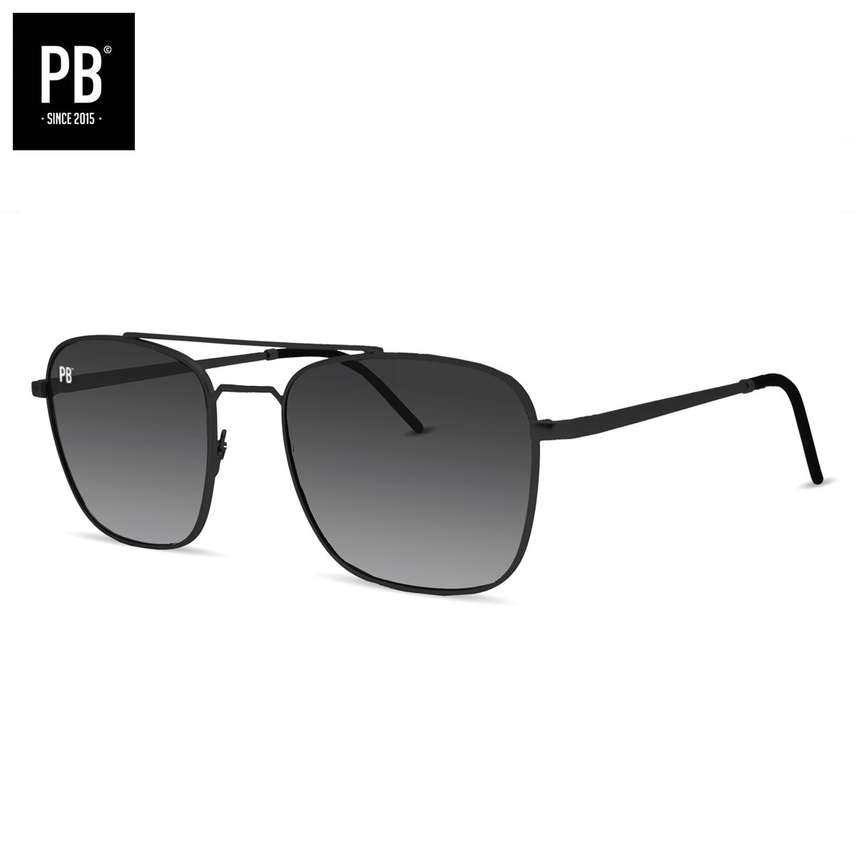 PB Sunglasses - Legend Black. - Zonnebril heren en dames - Gepolariseerd - Mat zwart frame - Stijlvolle extra neusbrug