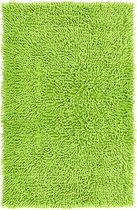 Lashuma Badmat chenille groen - pistache, absorberende badmat, mat voor badkamer, 50x80 cm