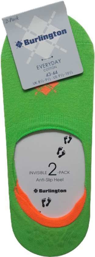 Burlington 2 paar invisible sneaker sokken maat 43/44 green flash