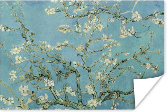 Poster Van Gogh - Amandelbloesem - Oude meesters - Kunst - Vintage - 90x60 cm