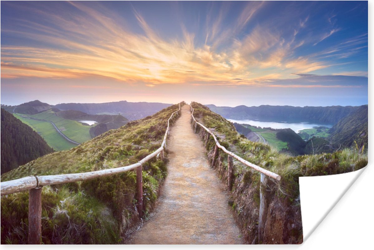 Poster Bergen - Natuur - Pad - 90x60 cm