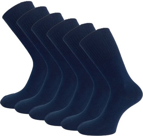 6 paar SQOTTON diabetes sokken - Naadloos - Marineblauw - Maat 47-50