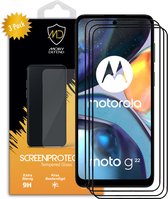 3-Pack Motorola Moto G22 Screenprotectors - MobyDefend Screensaver Met Zwarte Randen - Gehard Glas - Glasplaatjes Geschikt Voor Motorola Moto G22